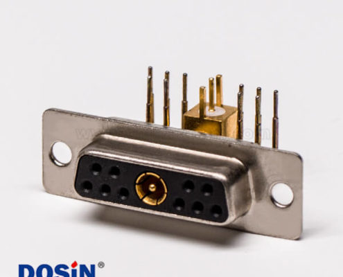 大電流db連接器射頻彎式11W1焊板插孔接PCB板母座