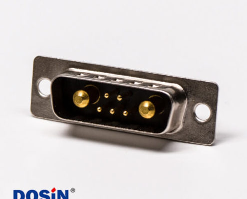 d sub大電流連接器7w2光孔鉚合直式公座焊接線端