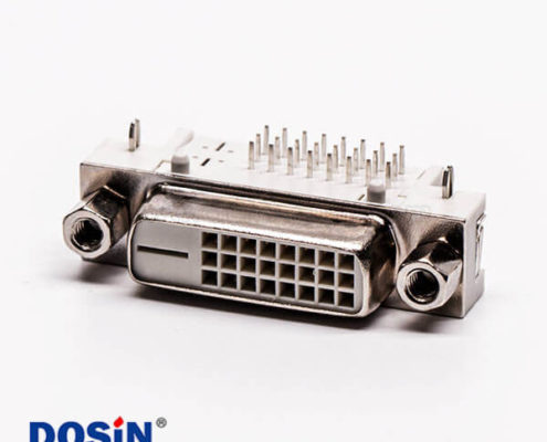 顯示器dvi接口母頭彎角帶螺母插板帶魚叉腳