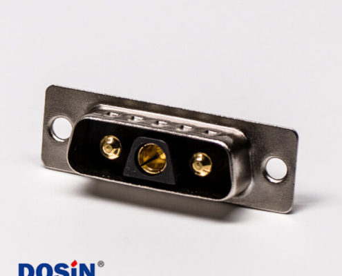 混裝大電流dsub3v3公座直式焊接線端光孔鉚合連接器