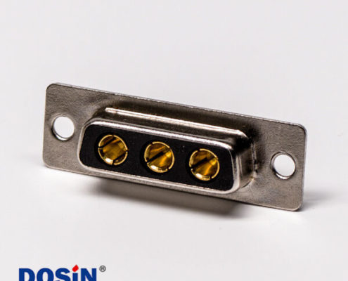 大電流連接器 D-SUB 3W3直式光孔鉚合焊接車針母座接線