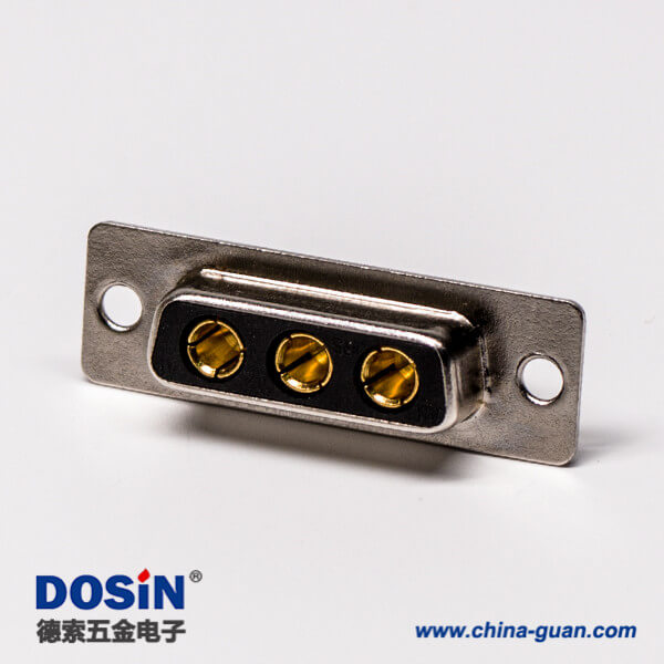 大電流連接器 D-SUB 3W3直式光孔鉚合焊接車針母座接線