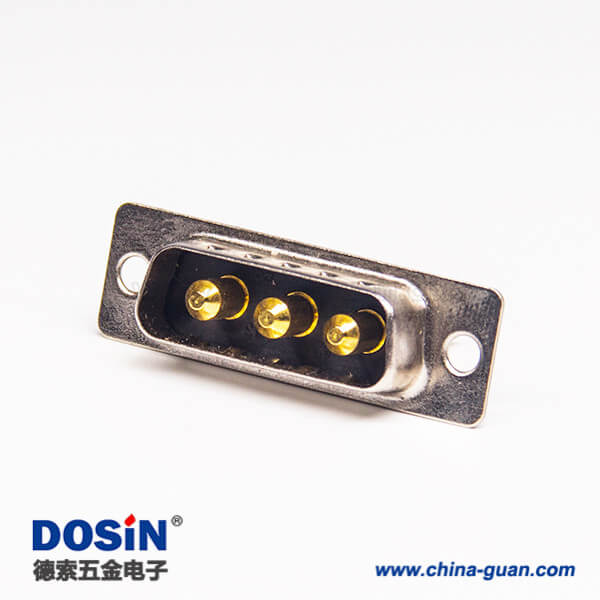 db大電流連接器直式180度公頭3W3焊接式接線車針鍍金