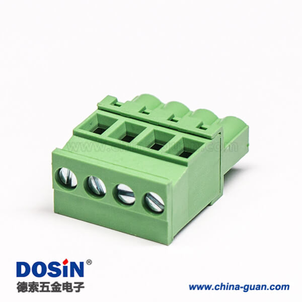 43 插拔接線端子直式帶4個(gè)螺釘式的插拔式接線端子綠色