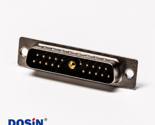 d sub焊接式21w1公頭直式光孔鉚合接線防火連接器