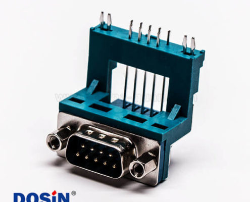 D Sub 射頻連接器9針公頭高架無鹵綠膠鉚鎖
