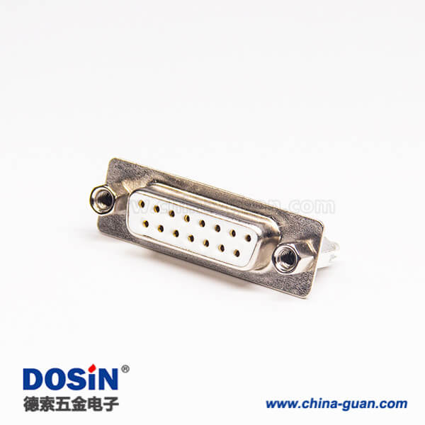 5 鉚鎖式DB接頭15pin母頭車針白色膠芯穿孔式接PCB板原廠直發(fā)