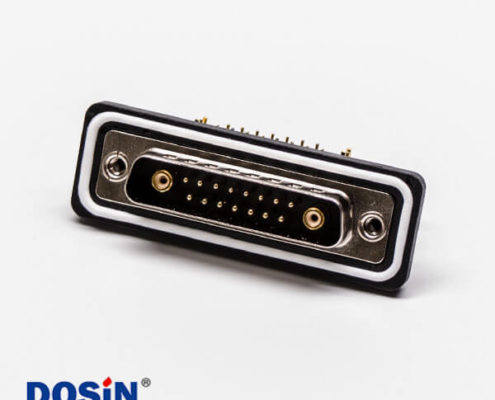 d-sub防水連接器17w2公頭彎式車針同軸連接器接PCB板