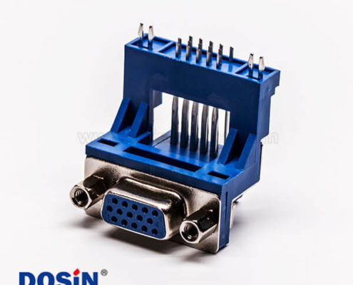 d-sub hd15針彎式母頭高架雙加強(qiáng)筋插孔