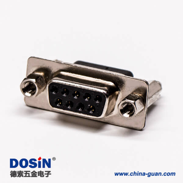 56 d-sub連接器9針母頭鉚鎖螺母直式插孔接PCB板