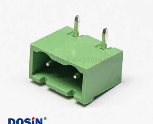 直彎針PCB接線端子2芯彎式穿孔PCB板綠色接線端子