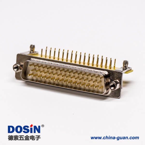 60 db50 pcb封裝彎插公頭帶金屬支架鉚鎖