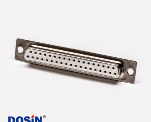 db37接口母頭直式插孔接PCB板光孔鉚合