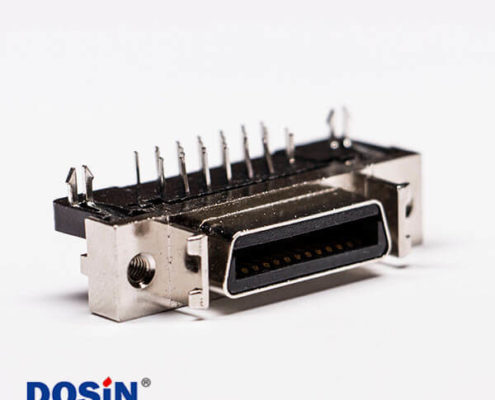 scsi母連接器26針彎式魚叉腳接PCB板