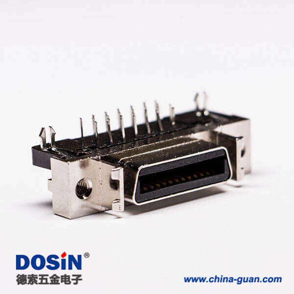 7 scsi母連接器26針彎式魚叉腳接PCB板