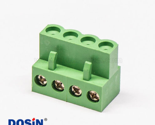 對(duì)插綠色接線端子彎式4螺絲插拔式端子插頭