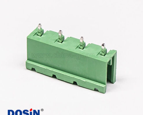 插拔式接線端子接線綠色4芯穿孔式PCB板安裝直式端子綠色