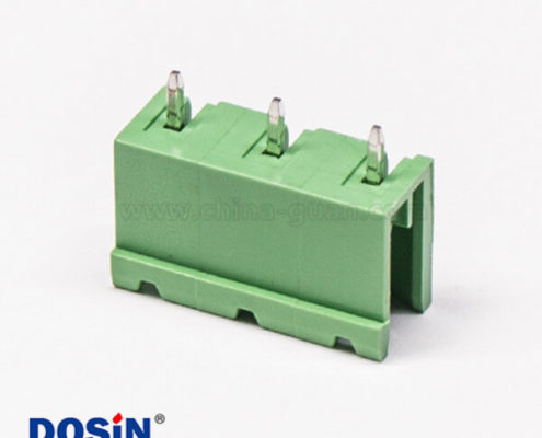 插拔式PCB接線端子3芯直式穿孔綠色端子插拔式