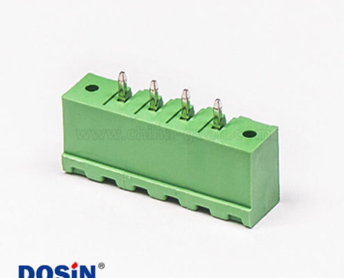 插拔式接線端子連接綠色穿孔直式插板2孔法蘭安裝