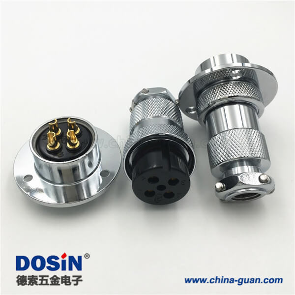 GX25-4芯大圓盤安裝航空頭母頭公座防水電子連接器