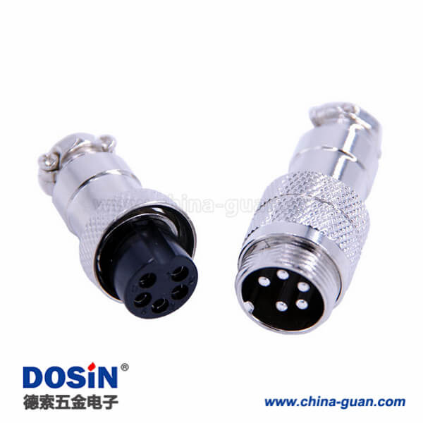 GX16對接航空插頭直式5芯防水IP55圓形連接器