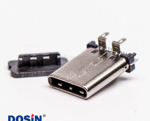 直立式公頭type-c穿孔插拔接PCB板