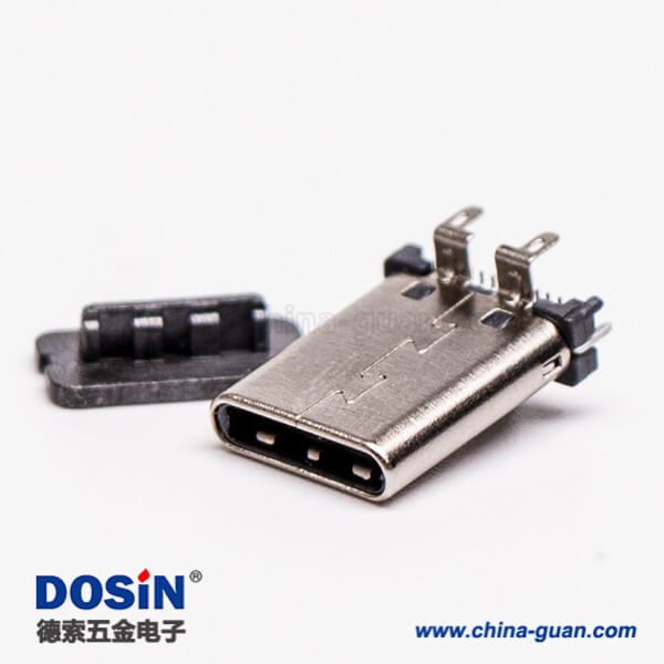 14 直立式公頭type-c穿孔插拔接PCB板