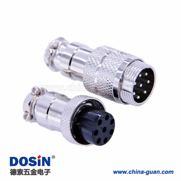 15 8芯航空插頭連接器防水IP55公母對(duì)接電子連接器