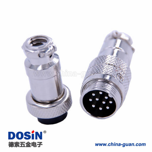 17-1 GX16插頭插座10芯防水連接器直式