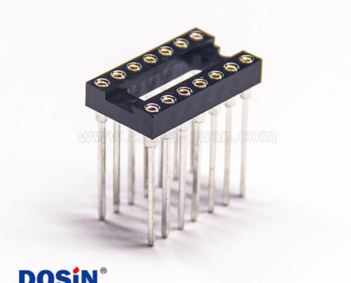 IC插座 長腳圓孔連接器直式間距2.54mm長17.8mm