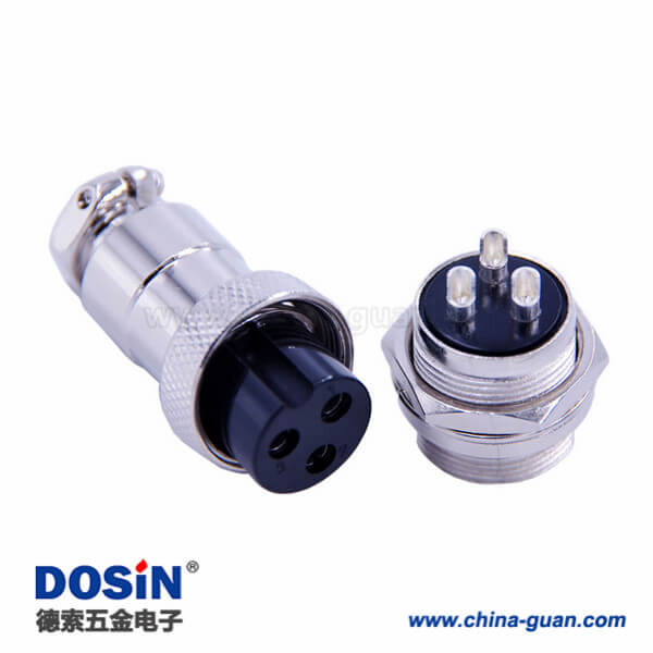 25-1 3芯航空頭GX20直式防水電子連接器
