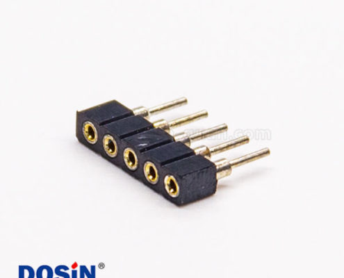 單排圓孔排母5pin間距2.0mm直式插板單塑