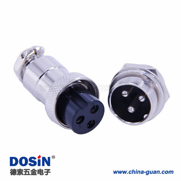 25 3芯航空頭GX20直式防水電子連接器