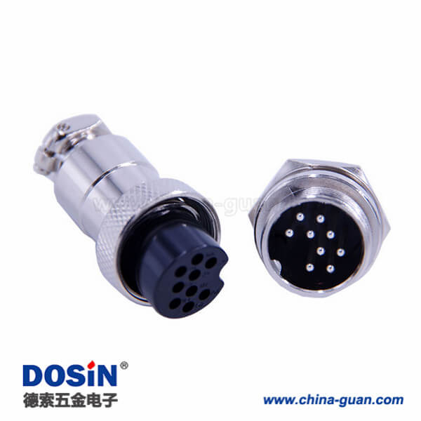 30-1 GX20圓形連接器9芯直式公母航空連接器
