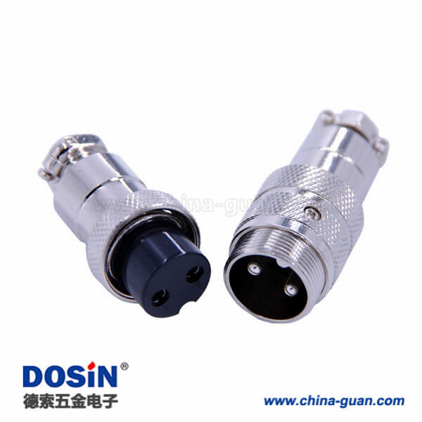 33-1 GX20航空對(duì)接插頭2芯電纜式直式公母圓形連接器