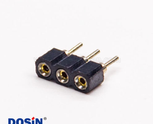 2.54圓孔排針直式180度插板式3pin連接器