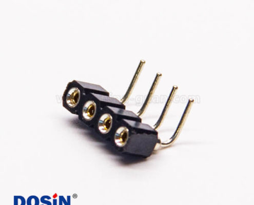 圓孔母座排母彎式4孔90度2.54mm間距