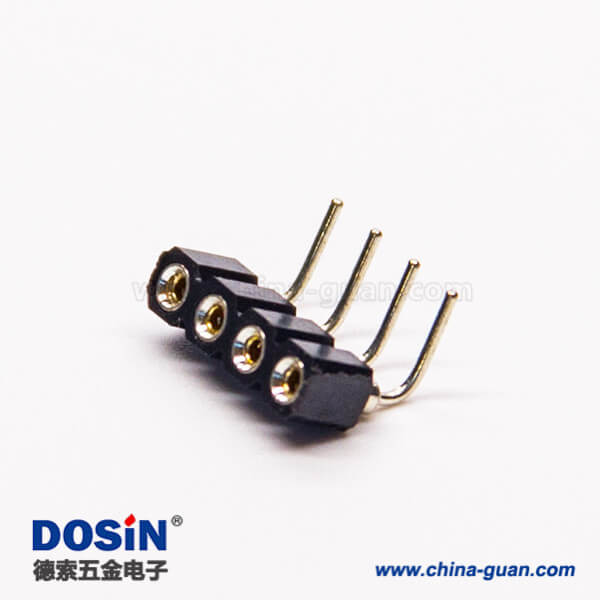 圓孔母座排母彎式4孔90度2.54mm間距