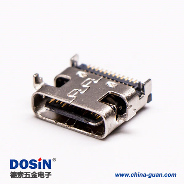 4 usb type c連接器母頭彎式SMT接PCB板