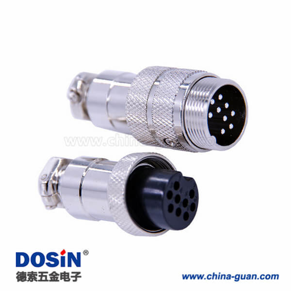 40 GX20航空插頭9芯對(duì)接款直式公母防水連接器