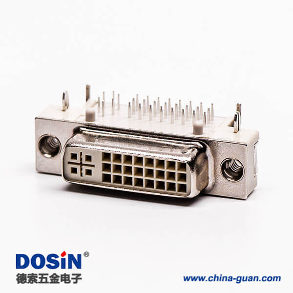 dvi接口pcb板彎角母頭插板帶魚叉穿孔