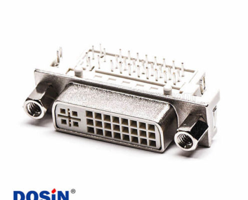 dvi螺母母頭24+5彎式帶螺母插板帶魚叉接pcb板