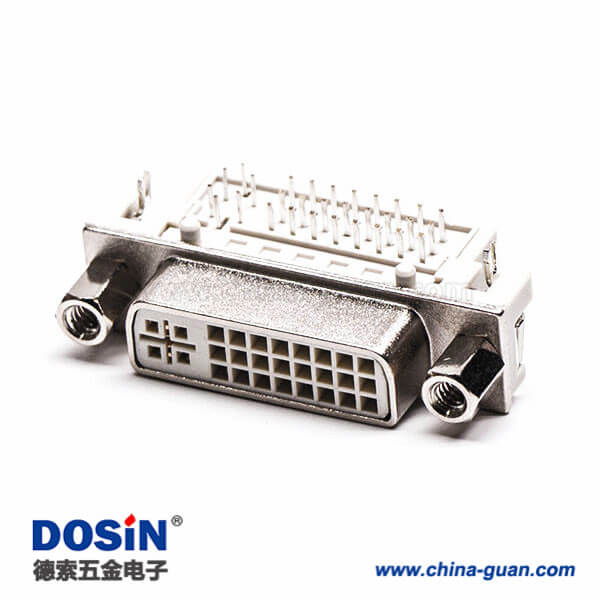 dvi螺母母頭24+5彎式帶螺母插板帶魚叉接pcb板