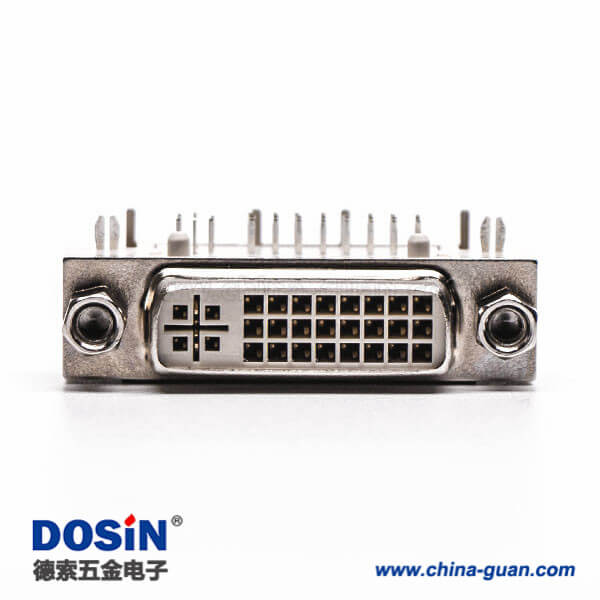 42-3 dvi接口顯示器24+5母頭彎式帶螺母插板白色膠芯