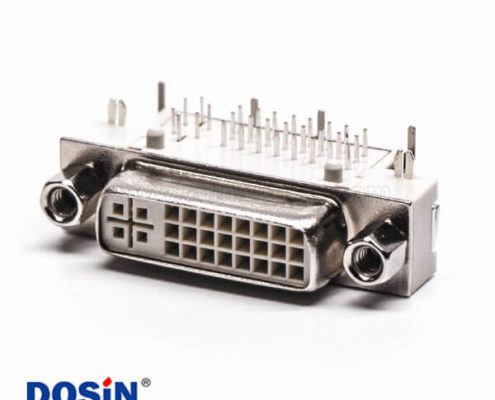 dvi接口顯示器24+5母頭彎式帶螺母插板白色膠芯