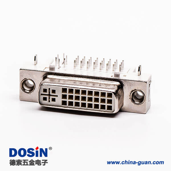 dvi面板安裝24+5母頭彎式插板帶魚叉接PCB板