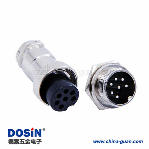 7芯GX16航空插頭封裝直式公頭座子母頭插座