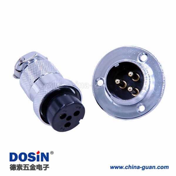 法蘭連接圓盤GX25 IP55防水連接器直式3芯公母航空連接器
