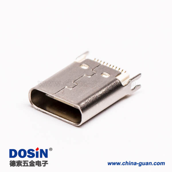 6 type c連接器板端母頭直式卡板式接PCB板