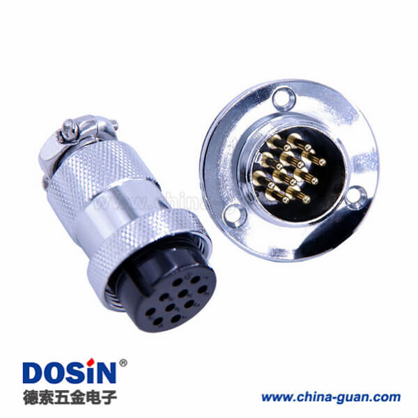 GX25航空插頭插座10芯大圓盤直式公母連接器5套